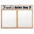 United Visual Products 48"x36" 2-Door Enclosed Wet/Dry Erase, Header, Black Board/Walnut UV853DH-WALNUT-BLKPORC